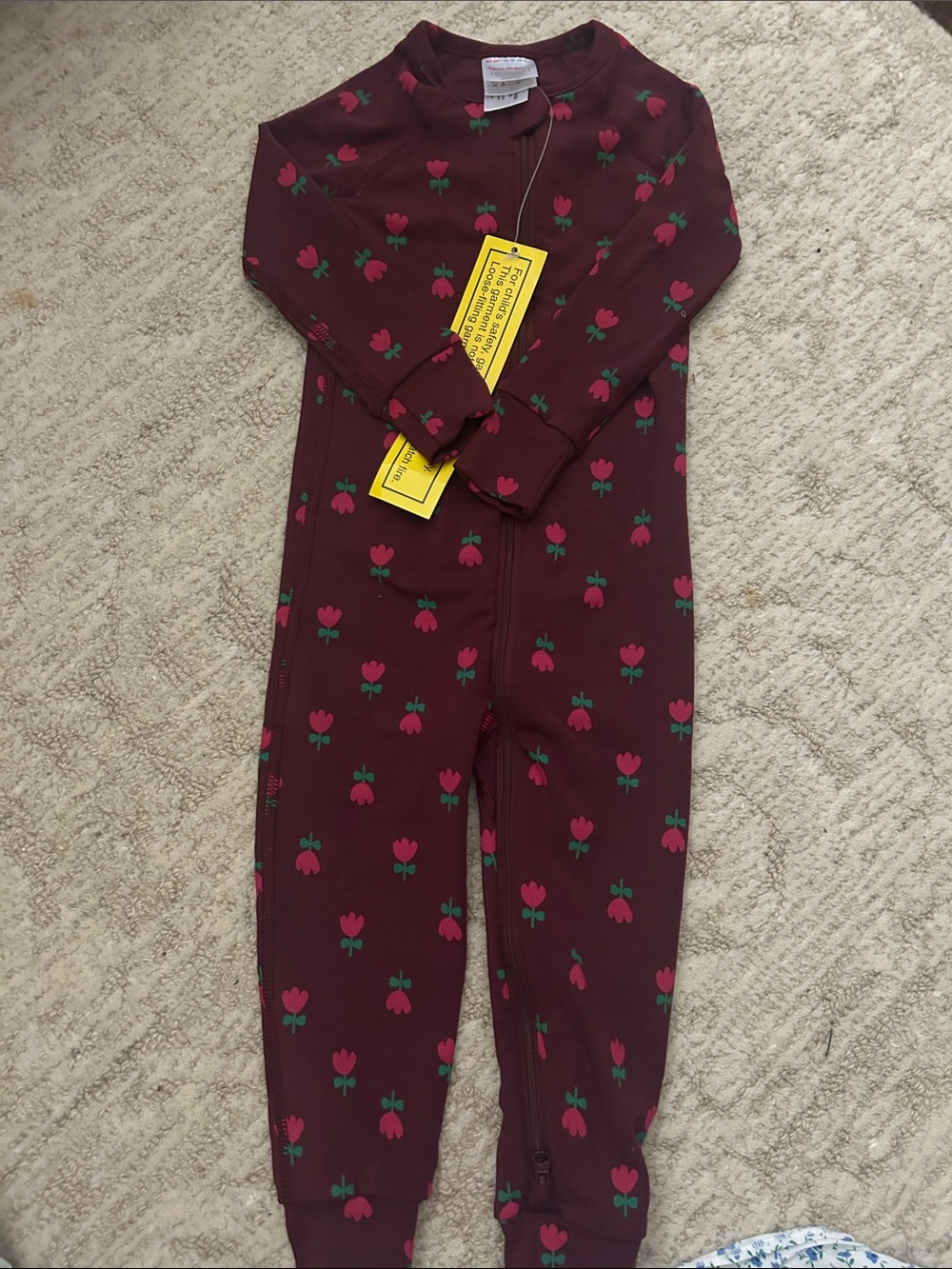 Hanna Andersson Floral Zip One-Piece Pajamas